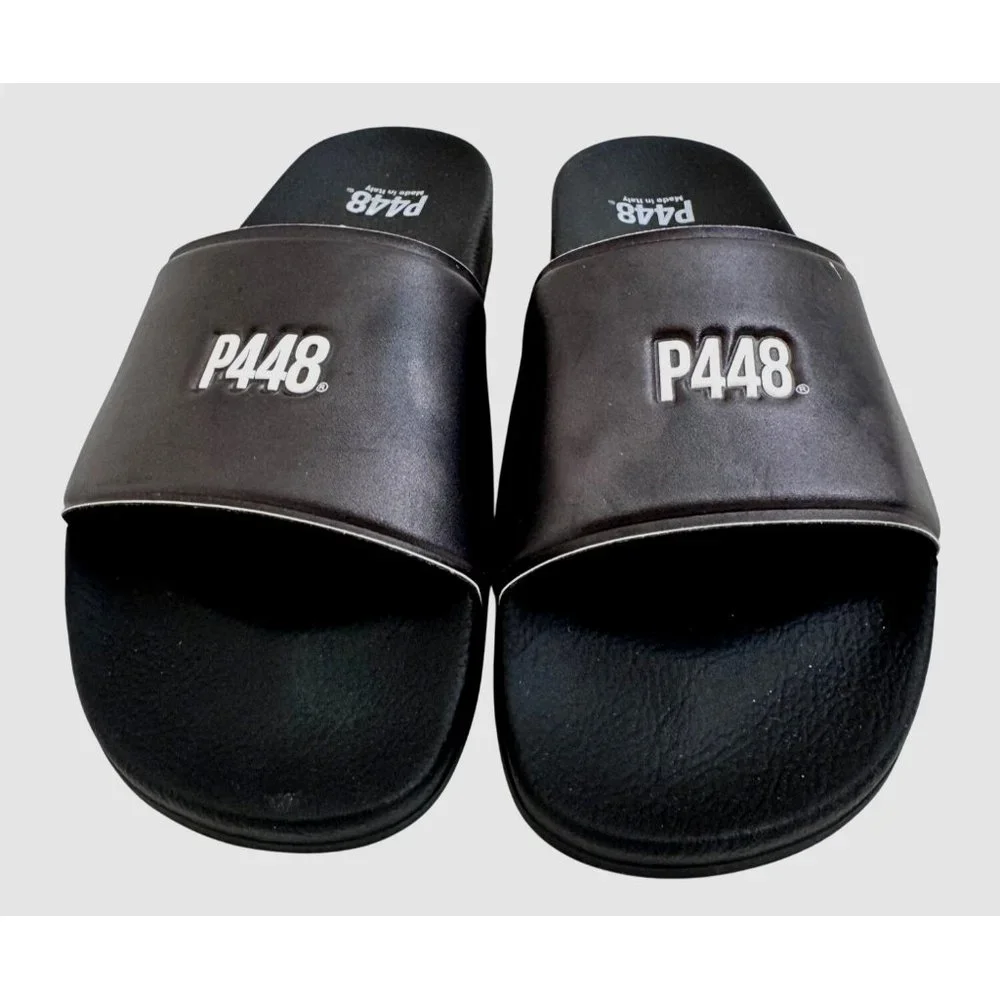 P448 Slides Water Resistant Size US 7/ EU 40 Black Sandals NWOB Unisex